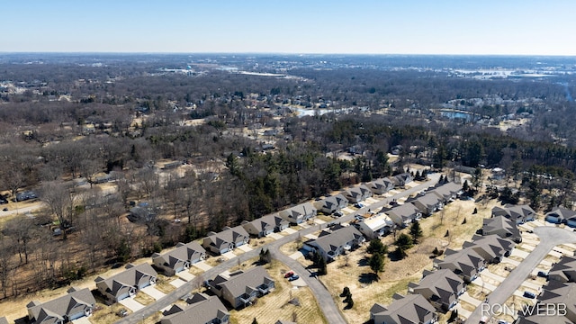 aerial view with a residential view