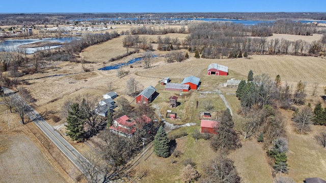 bird's eye view with a rural view