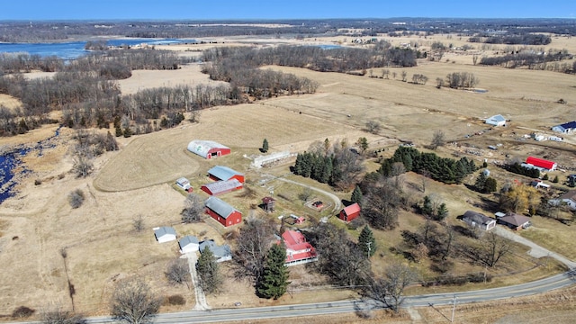 aerial view featuring a rural view