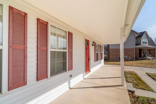 view of patio featuring covered porch