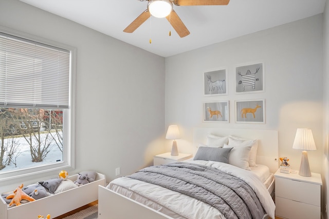 bedroom with a ceiling fan