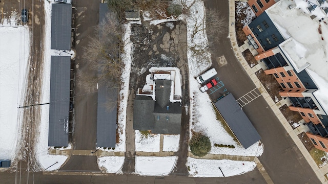 view of snowy aerial view