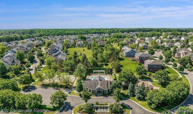 aerial view featuring a residential view