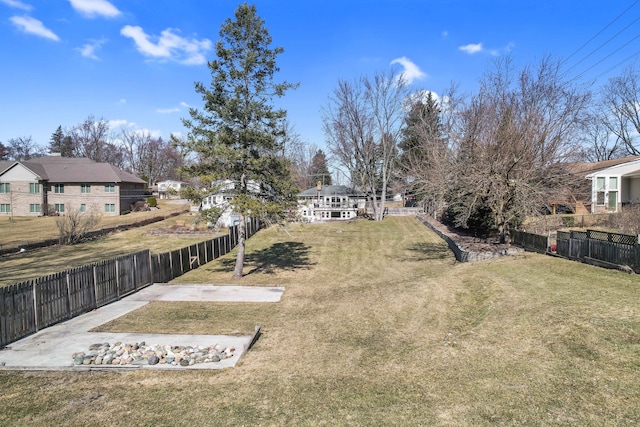 view of yard with fence