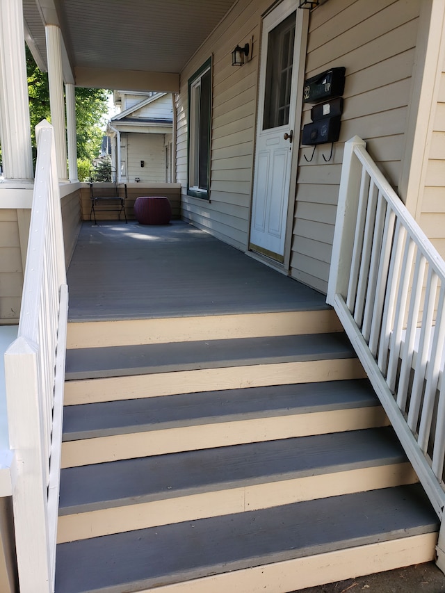 wooden deck with covered porch