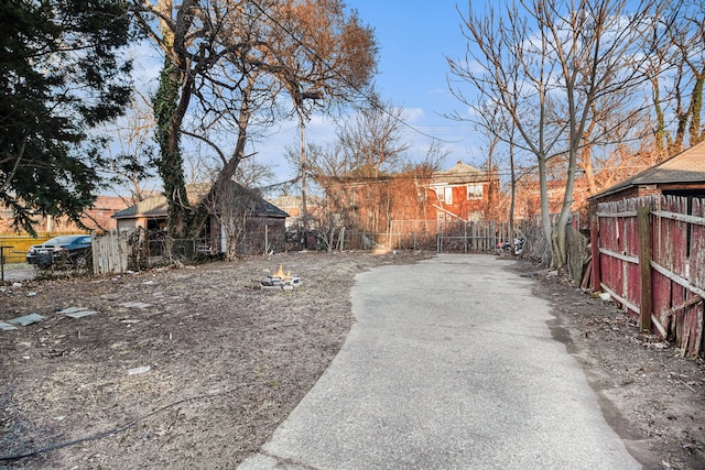 view of yard with fence