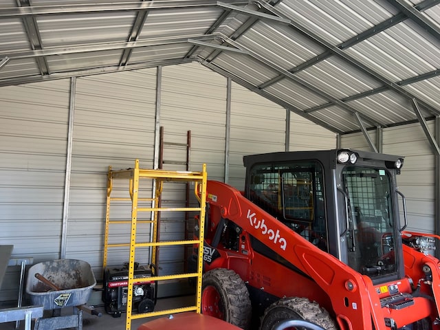 garage featuring metal wall