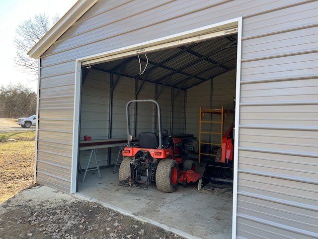 view of garage