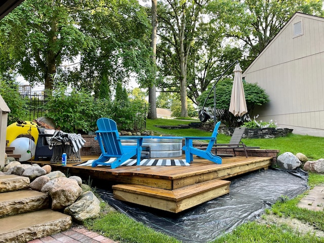 wooden deck with fence