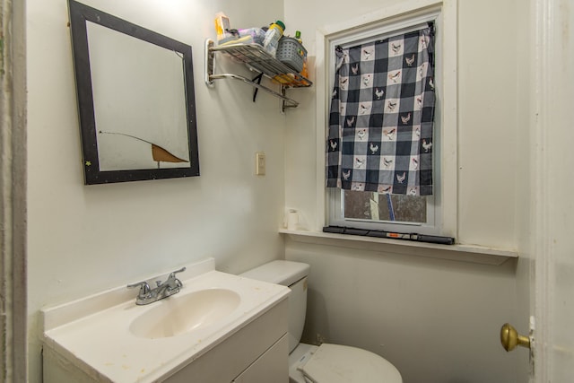 bathroom with toilet and vanity