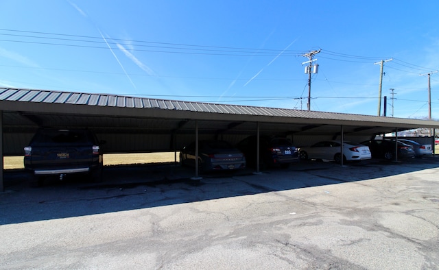 view of covered parking lot