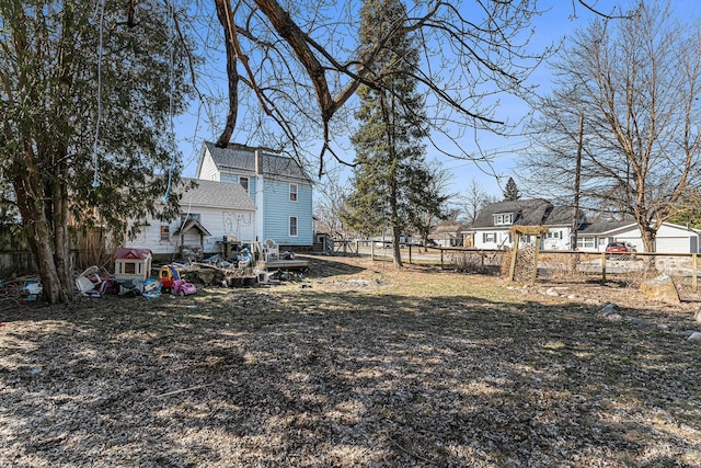 view of yard with fence