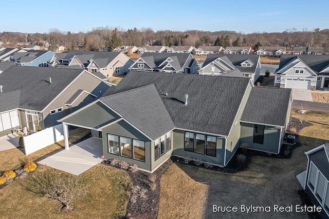 bird's eye view with a residential view