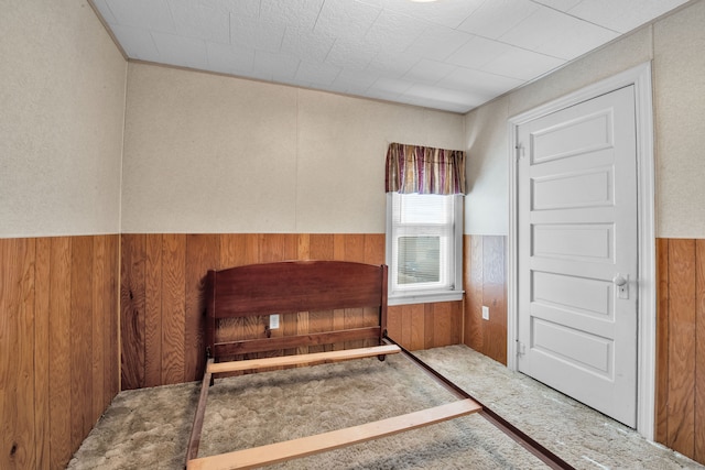 interior space with wood walls and wainscoting