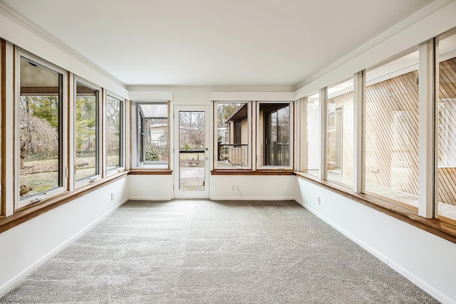 view of unfurnished sunroom