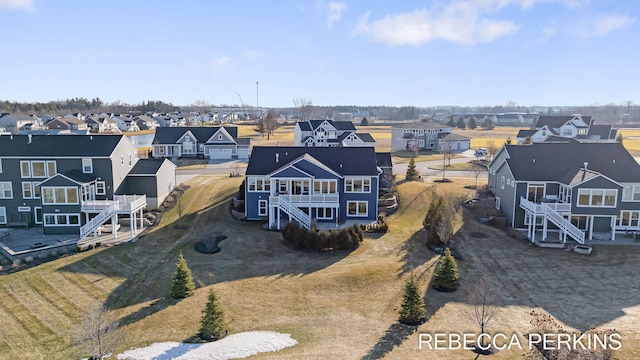 aerial view featuring a residential view