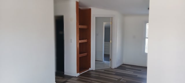 hall featuring dark wood-style flooring