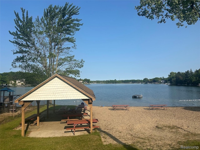 4120 Lotus Dr, Waterford, MI 48329 - water view featuring a gazebo