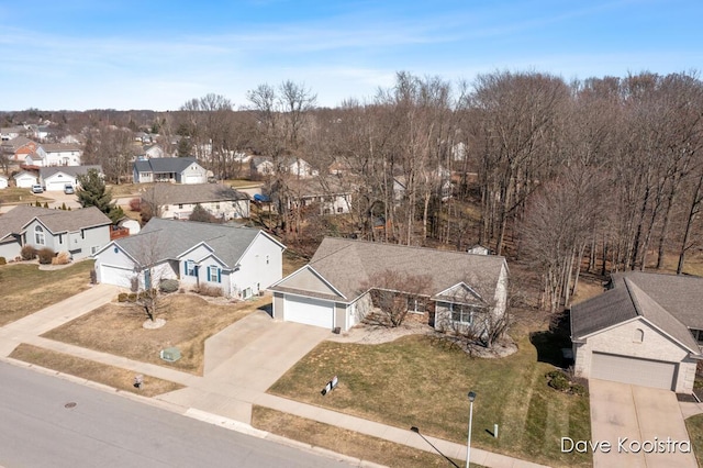 aerial view featuring a residential view