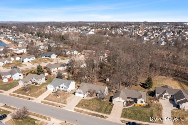 aerial view featuring a residential view