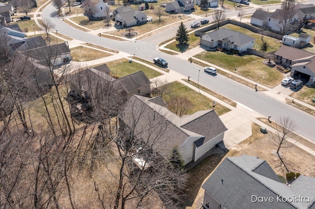 drone / aerial view with a residential view