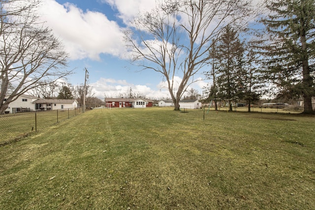 view of yard featuring fence