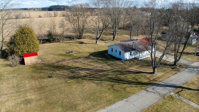 bird's eye view with a rural view