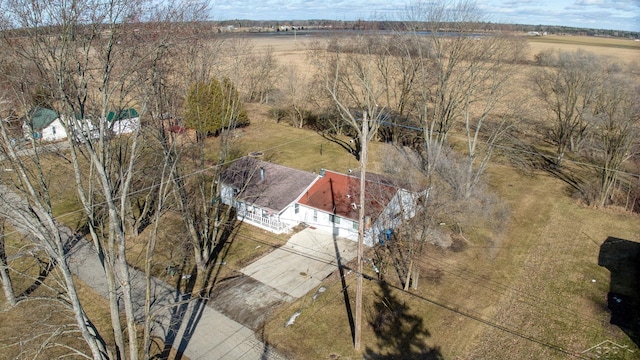 bird's eye view with a rural view