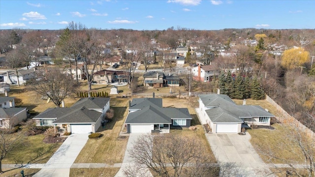 aerial view featuring a residential view