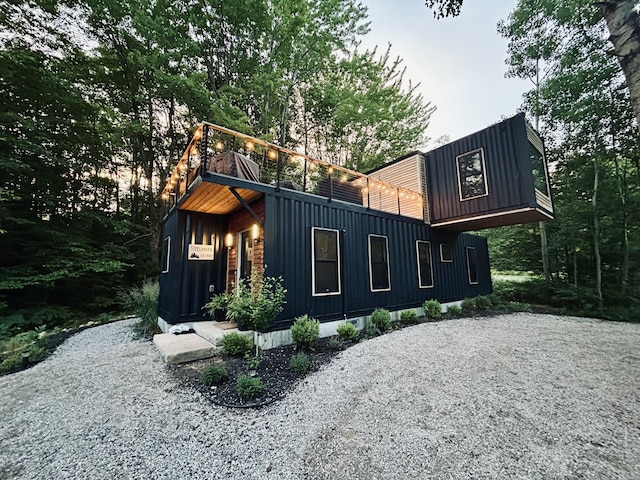 exterior space with board and batten siding