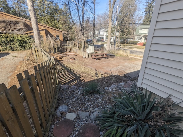 view of yard with fence