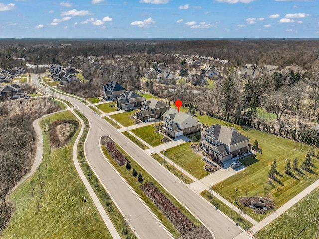 birds eye view of property featuring a residential view