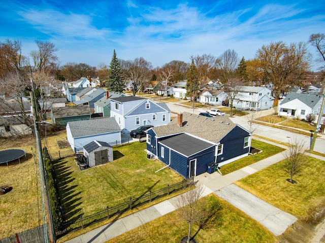 aerial view with a residential view