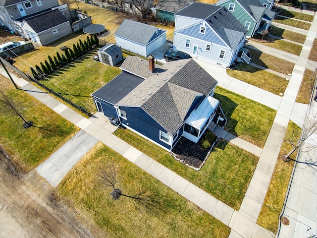 drone / aerial view with a residential view