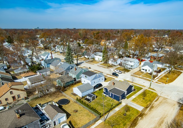 bird's eye view featuring a residential view