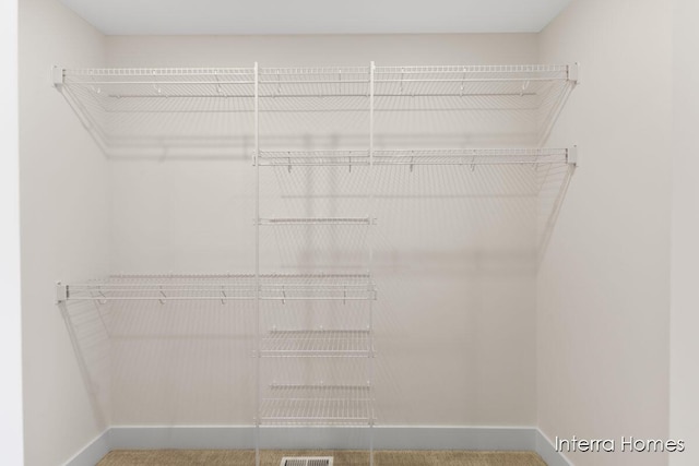 spacious closet with visible vents