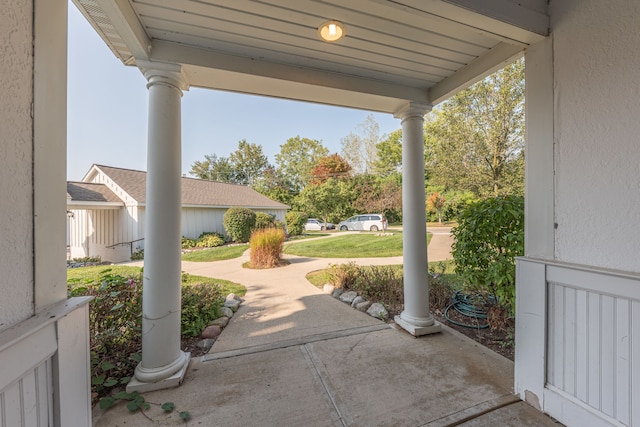 view of patio with a porch