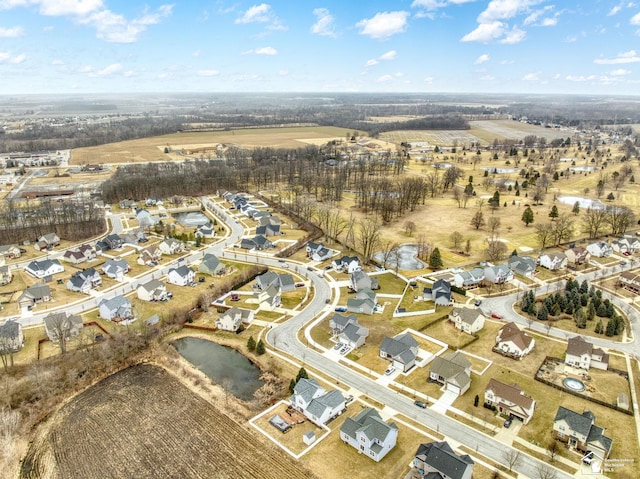 drone / aerial view with a residential view