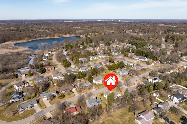 drone / aerial view with a residential view