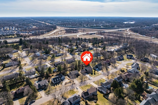 bird's eye view featuring a residential view