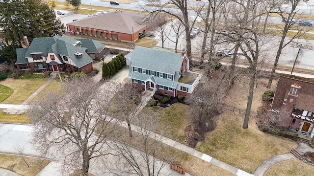 aerial view with a residential view