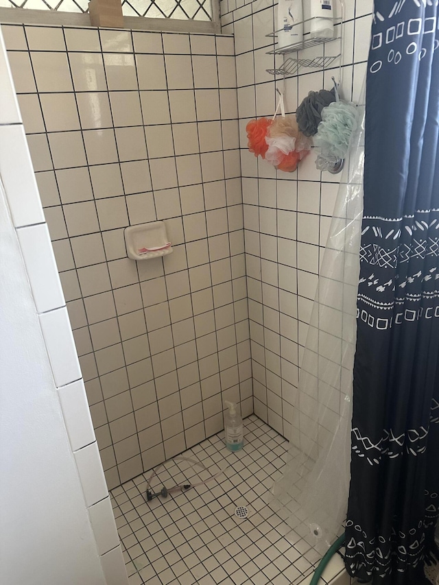 full bathroom with a tile shower