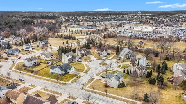 aerial view with a residential view