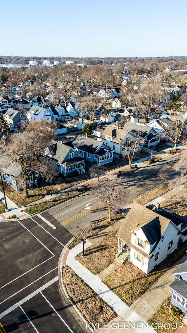 aerial view with a residential view