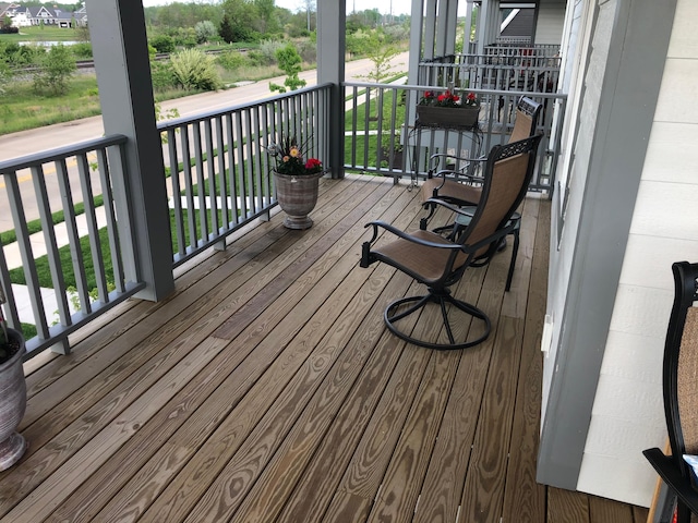 deck featuring covered porch