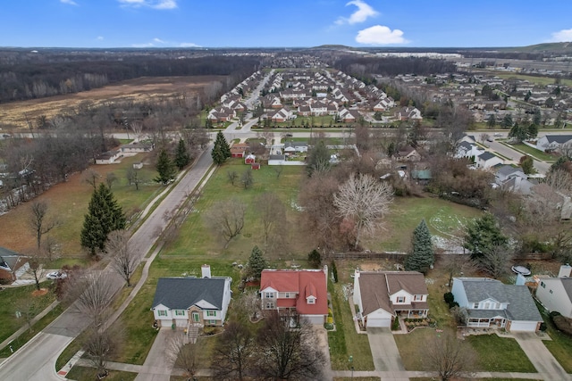 aerial view with a residential view