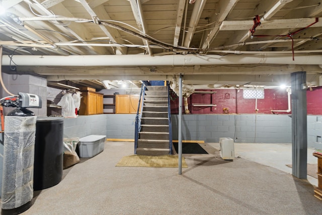 basement with stairway