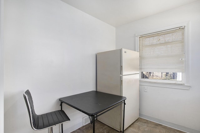 interior space featuring visible vents and baseboards