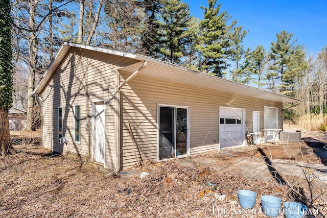 exterior space featuring a garage