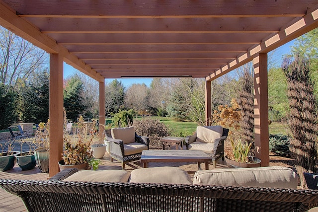 view of patio / terrace with an outdoor hangout area